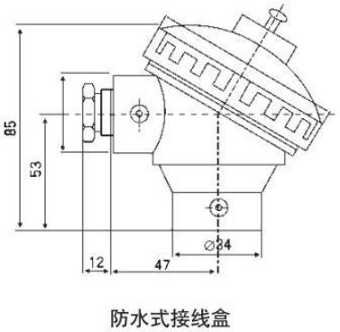 貴金屬熱電偶防水式接線(xiàn)盒圖